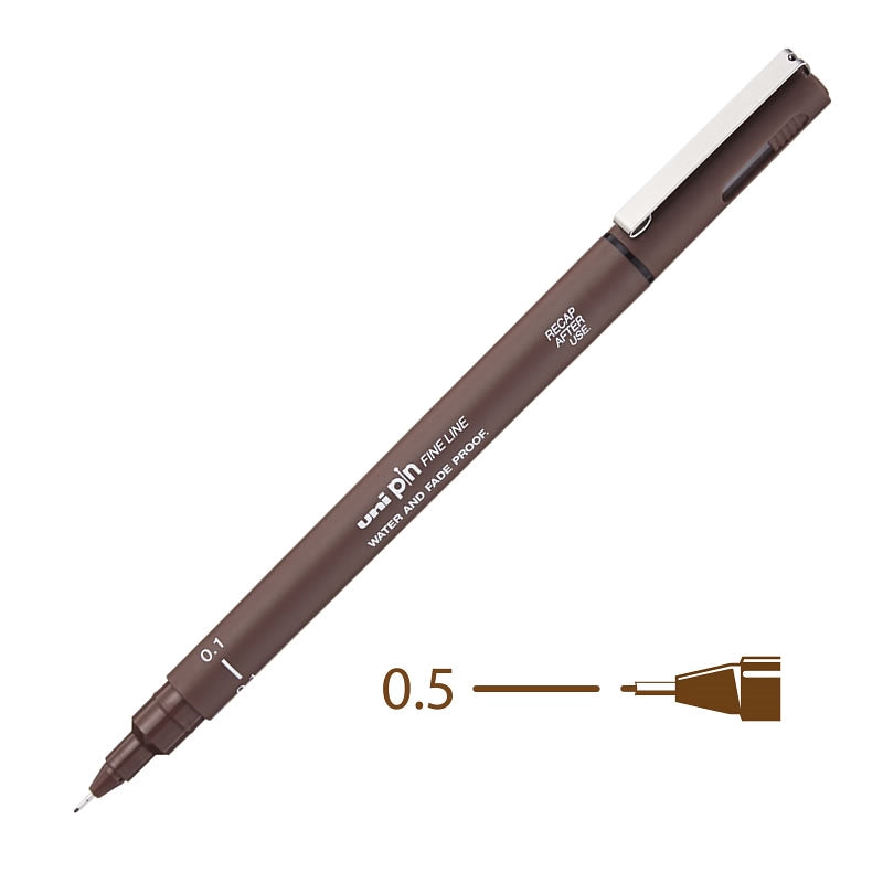 UNI PIN FINELINE  WATER & FADE PROOF - SEPIA #05